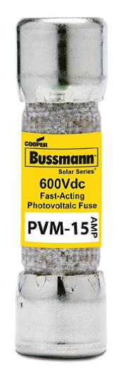 Part# PVM-15  Manufacturer BUSSMANN  Part Type Solar Midget Fuse